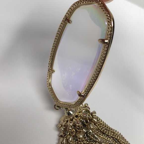 Kendra Scott Necklace Iridescent Tassel Gold Tone Long - Picture 8 of 12